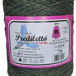 Barbante Prediletto Fio 8 Cor 107 Verde Oliva de 1kg