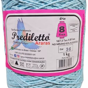 Barbante Prediletto Fio 8 Cor 36 Azul Piscina de 1kg