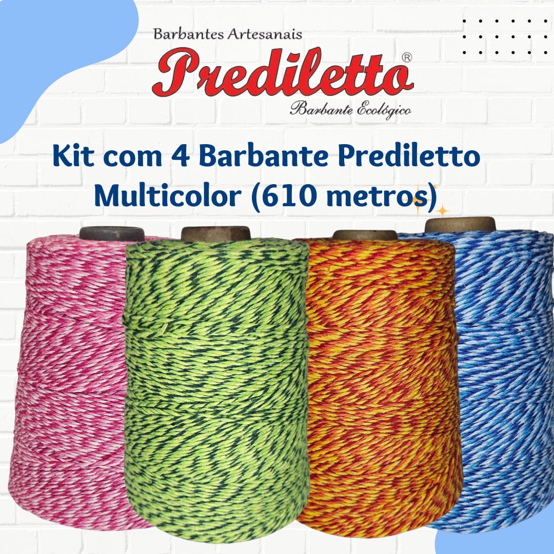 Kit Barbante Multicolor 610 metros Fio 6