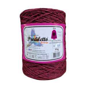 Barbante Prediletto Fio 8 Cor 29 Vinho de 1kg