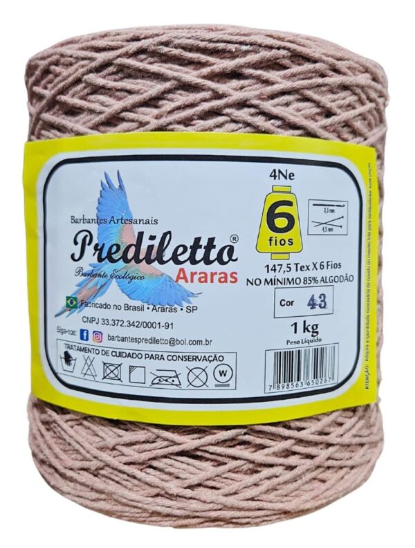 nude 6 Barbante Prediletto Fio 6 Cor 43 Nude de 1kg