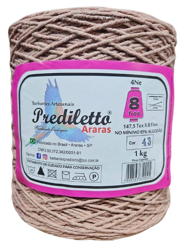 nude 8 Barbante Prediletto Fio 8 Cor 43 Nude de 1kg