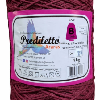 Barbante Prediletto Fio 8 Cor 29 Vinho de 1kg